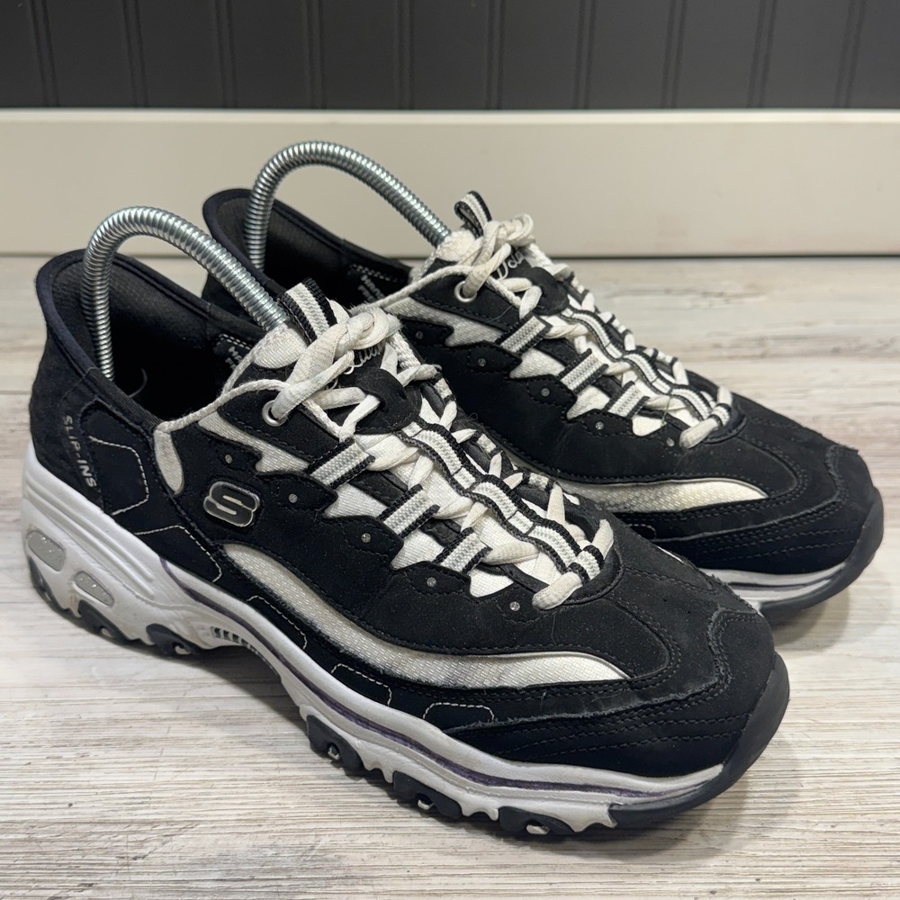 Skechers D'Lites Slip Ins STEP Air Cooled Memory Foam Shoes Hands Free Women 9